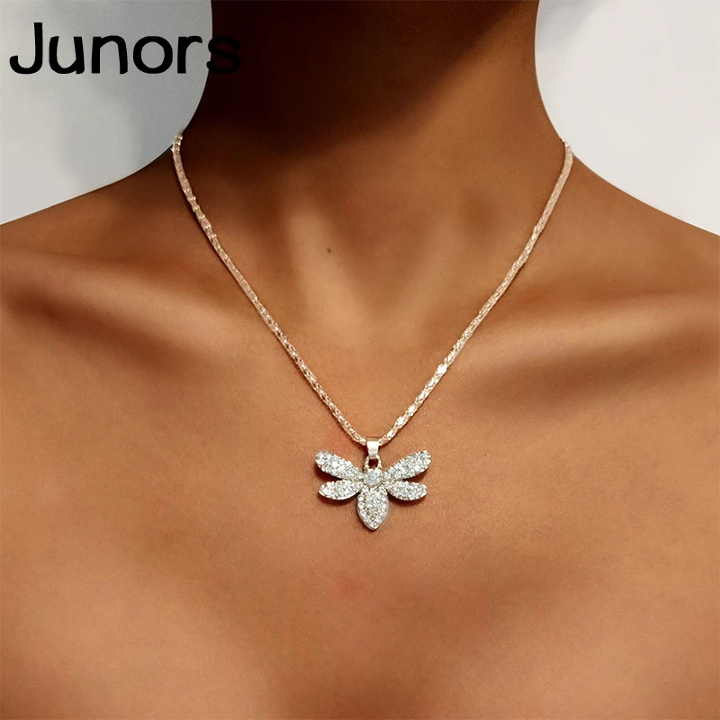 Уникальный Золотой Кристалл насекомое пчела кулон ожерелье для женщин Милая