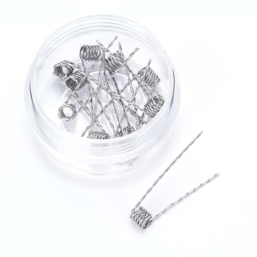 Катушки отец 10 шт./кор. Alien Clapton Flat Twisted Fused Clapton с сопротивлением Quad Тигр нагрева электронная сигарета провод готовые катушки
