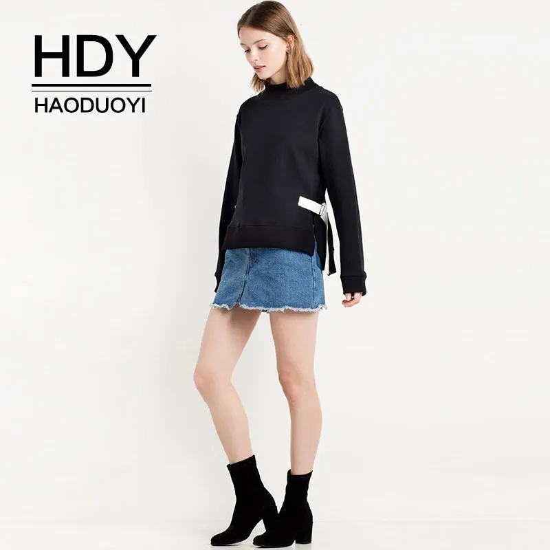HDY Haoduoyi/Модный Спортивный Повседневный свитер с высоким воротником и