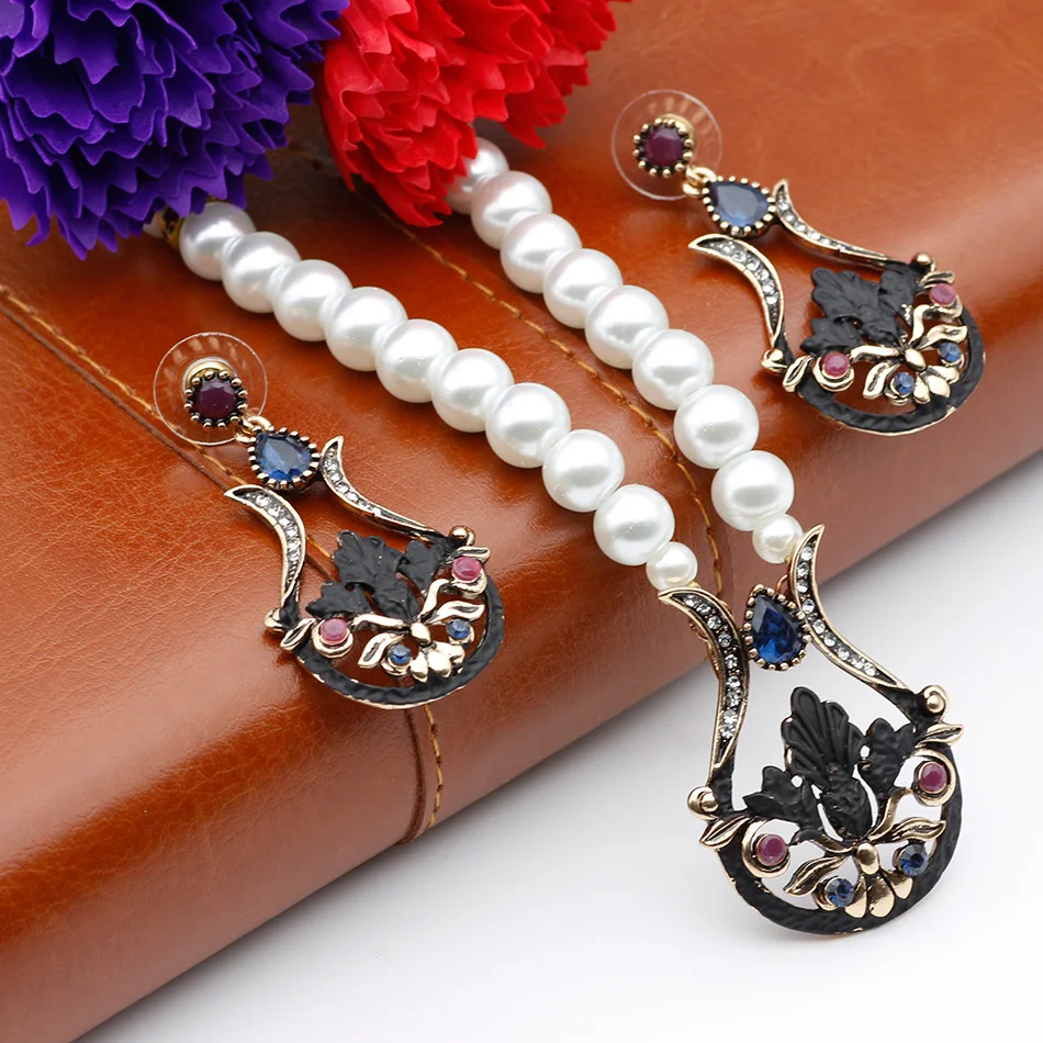 Изысканные этнические марокканские женские серьги в виде цветка из смолы