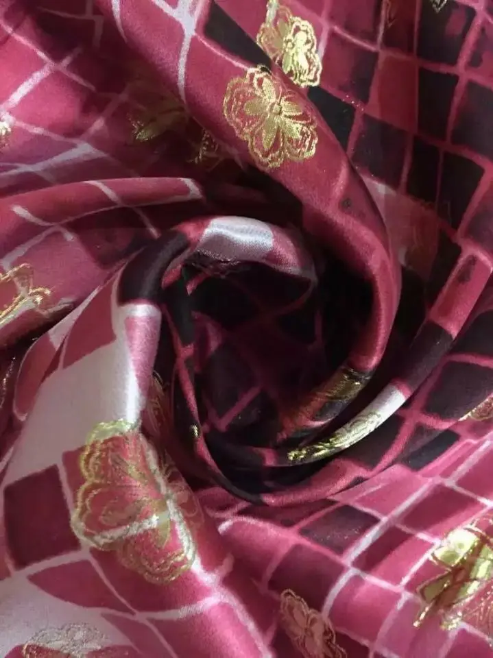 5 Y/pc Fashionable real gold silk lace embroidery african smooth and soft copper velvet fabric for dress JS2-1 | Дом и сад