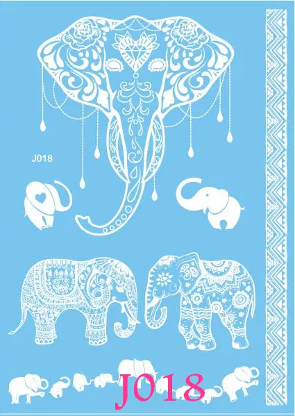 1 шт. Модная водостойкая татуировка с имитацией цветка подвеска белыми чернилами