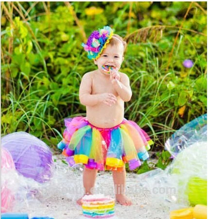 Радужная пачка для новорожденных девочек с бантом в виде риббиона|baby tutu|newborn tutututu