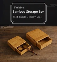 high quanlity small bamboo box fashion jewelry simple storage family cases mini natural display gift box w013