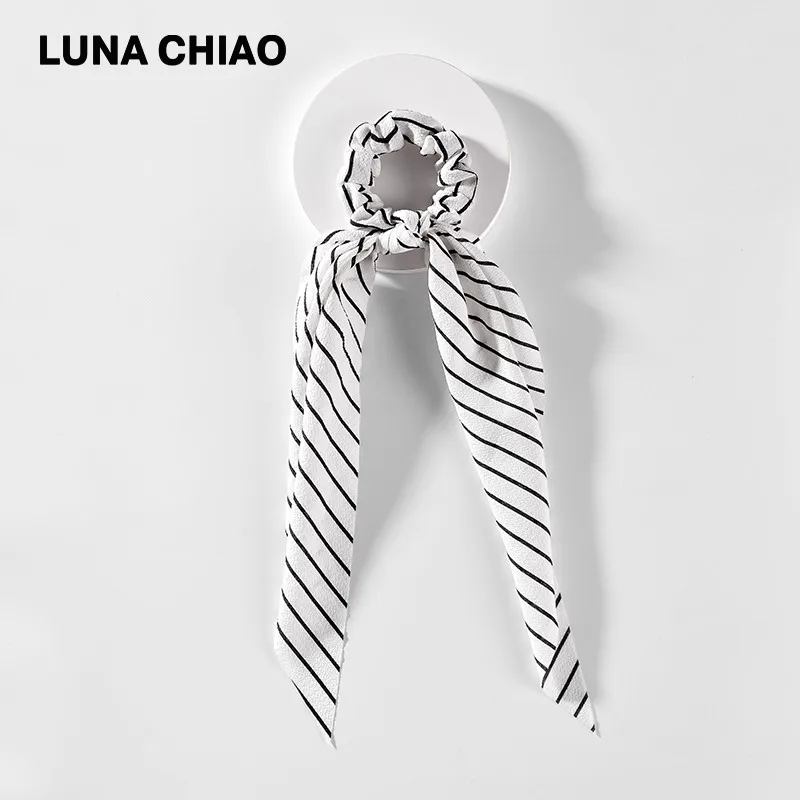 LUNA CHIAO, модные женские аксессуары для волос, тканевые банданы, резинки для волос, змеиный Леопардовый принт, шарф, конский хвост, держатель