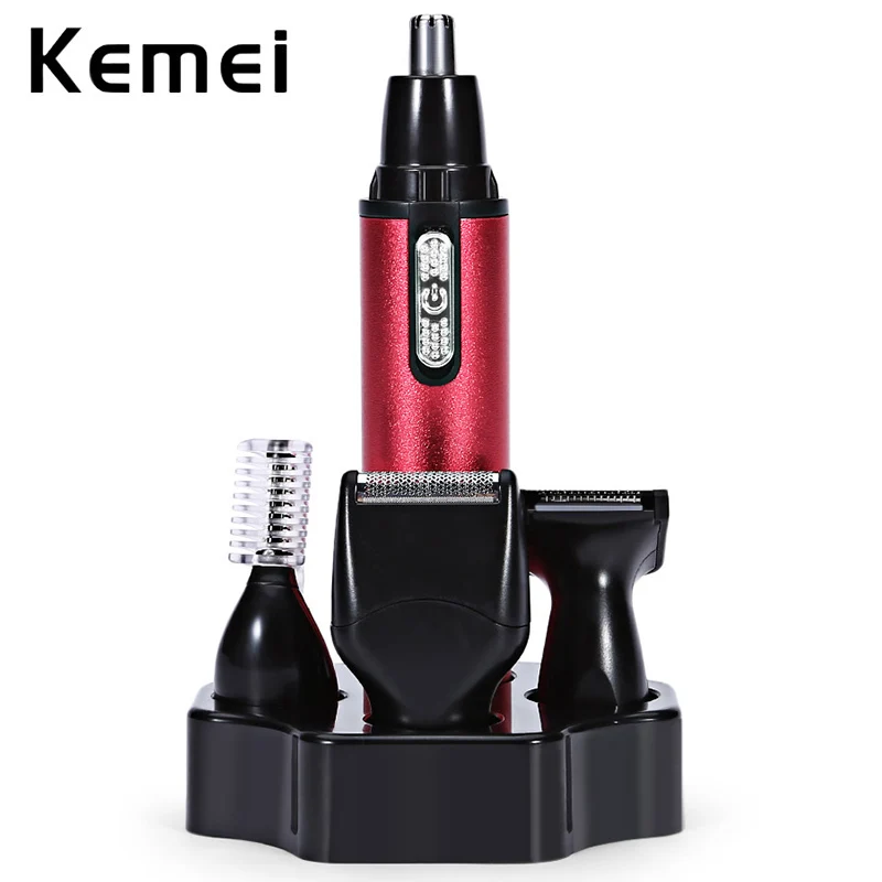 

Keimei 4 In 1 Nose Hair Trimmer Beard Trimmer for Men Shaver Eyebrow Trimmer for Facial Stubble Hair Removal Men's Grooming Kit