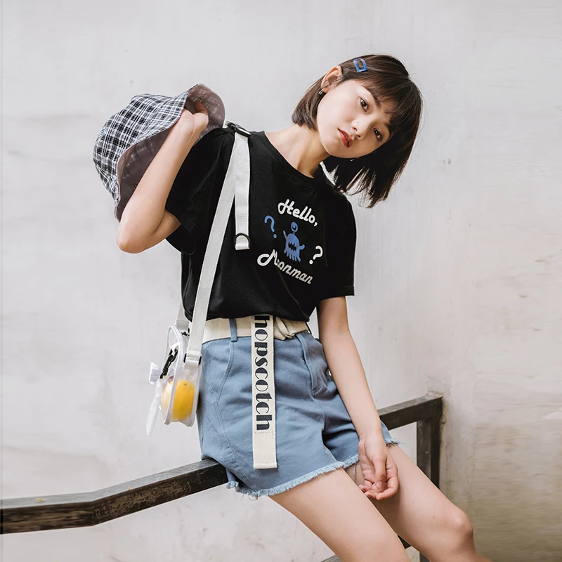 Princess sweet lolita T-shirt Original design summer Japanese studentsɻlack cotton short sleeve loose women BYJ096 Женская одежда