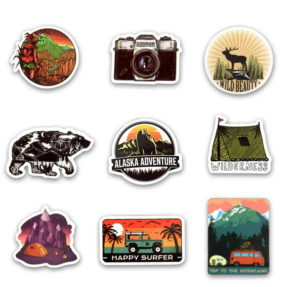 50Pcs Non-repeating Outdoor Travel Graffiti Sticker Auto Motorcycle Body Trolley Case Refrigerator Guitar Scooter Computer | Автомобили и