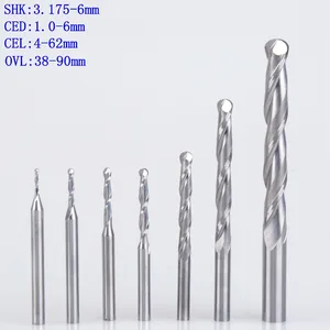 Концевая фреза с двумя канавками, 3,175 мм, 4 мм, 6 мм, 1 шт.