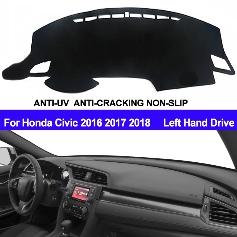 

TAIJS Car Dashboard Cover Fit For Honda Civic 2016 2017 2018 Automobile Dash Mat Dashboard Pad Carpet Anti-UV Anti-slip