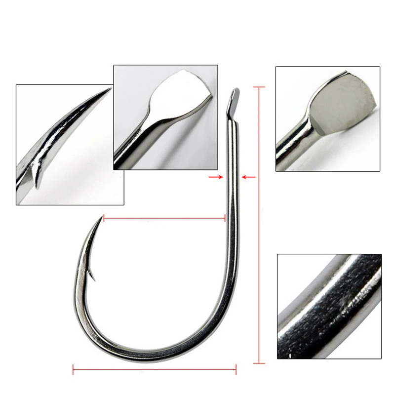 100pcs/Lot Fishing Hooks Fishhooks Fishing Accessories Supplies Lures Carp Fishing Tackle Barbed 7 Sizes lure Tool
