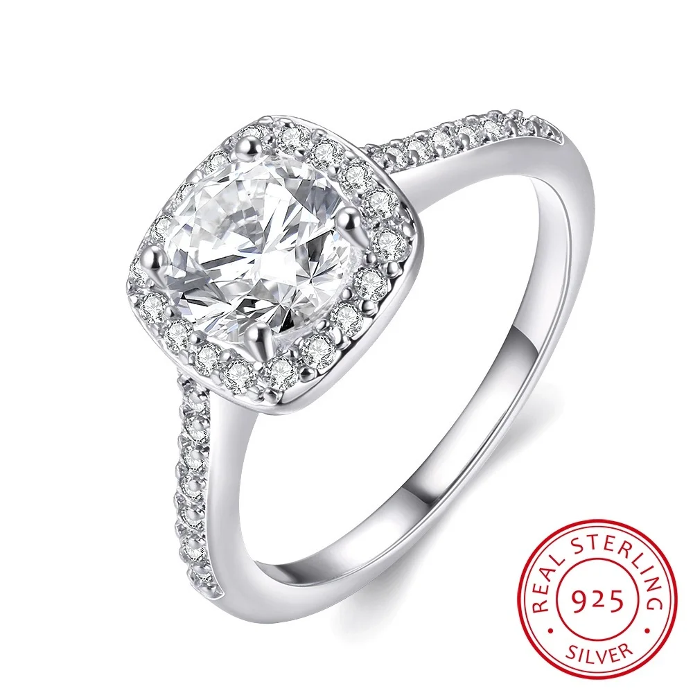 

2019 Hot Sale Real Pave Setting Crystals Plant Trendy Sale Authentic 925 Sliver Finger Ring Jewelry Fine