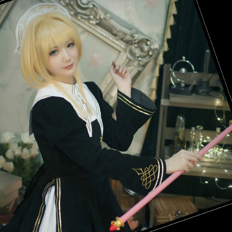 Горячее предложение аниме косплей CardCaptor Sakura black angle Kinomoto искатель карт черное