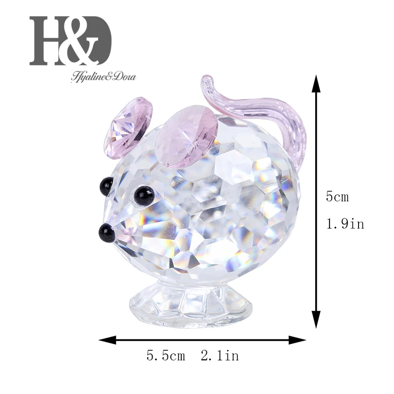Кристаллический коллекционный подарок H & D фигурка розовой мыши миниатюрный
