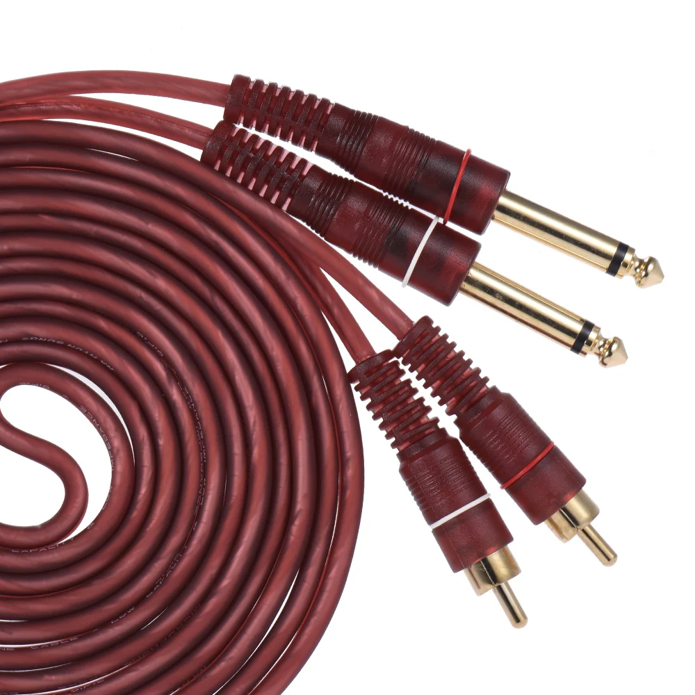 Двойной 1/4 &quot6 35 мм TS розетка с двойным RCA аудио кабель Разъем провода шнур (3 м/9.8ft)