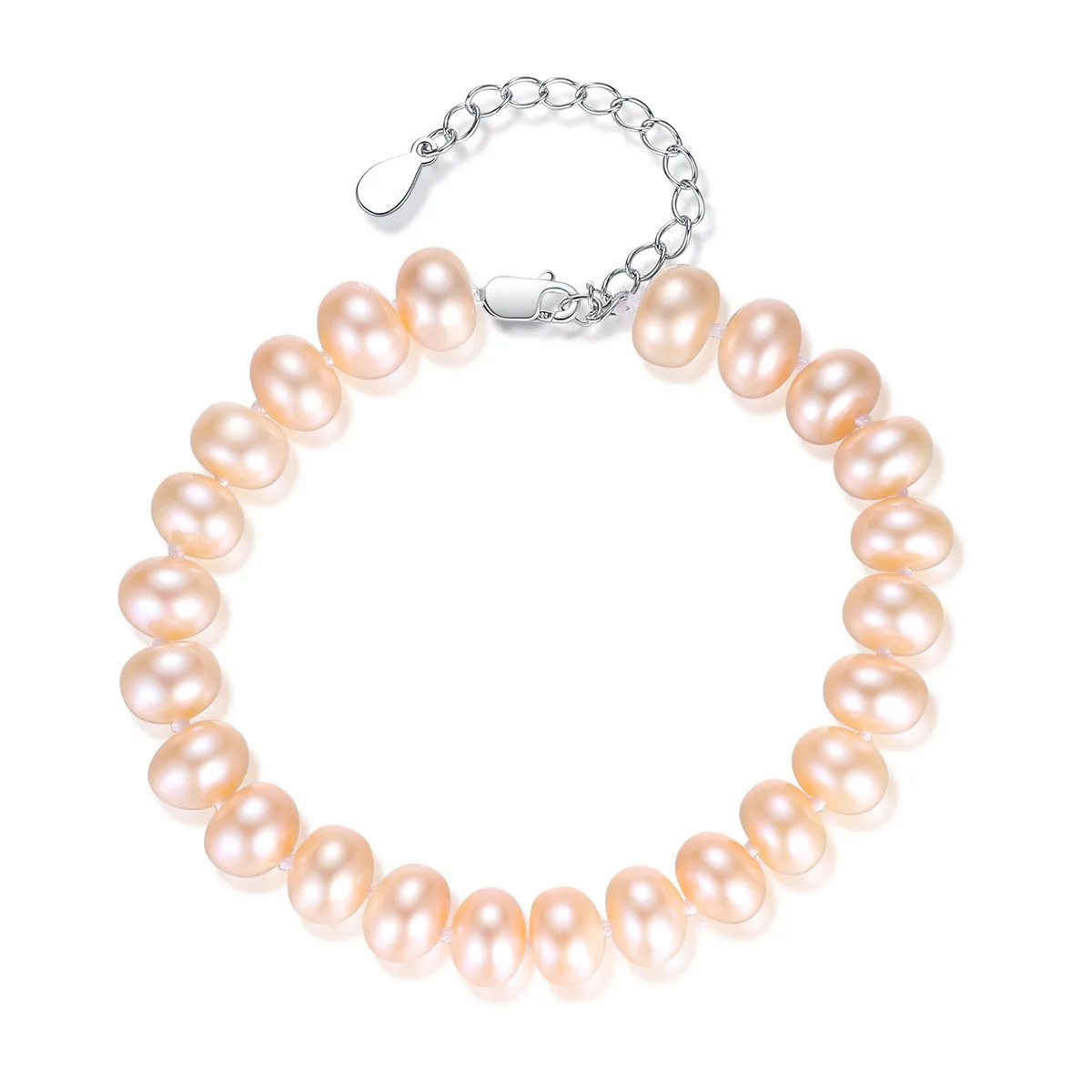 GB Flat Natural Freshwater Pearl Bracelet Fashion Classic Female Hand Accessories 6-7mm Beads Bangles For women | Украшения и