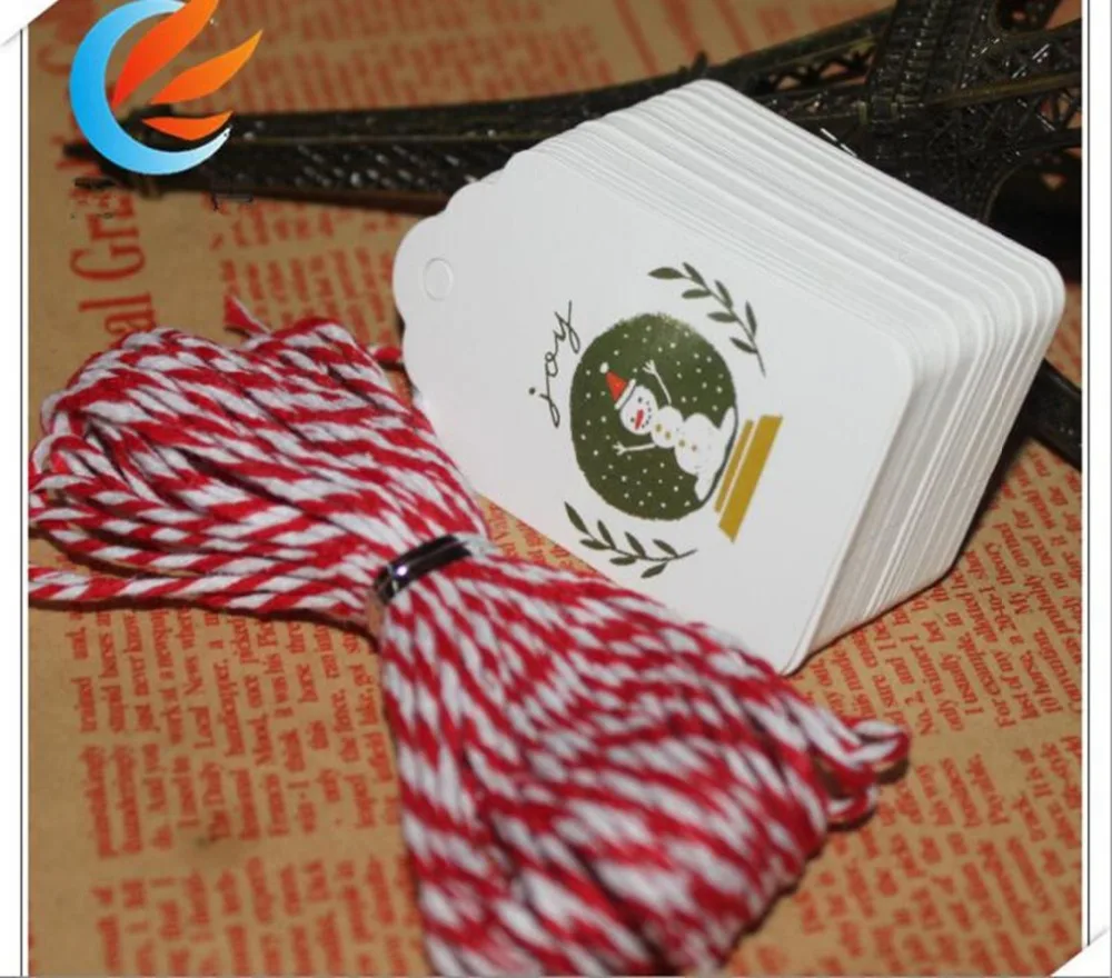50 шт. ярлыки из крафт бумаги для рождественского фестиваля|tag string|print tag kraft paperlabel