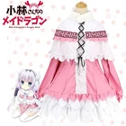Аниме Miss Kobayashi's Dragon Maid Kamui Kanna фартук платье униформа одежда Meidofuku рубашка плащ юбка костюм для косплея