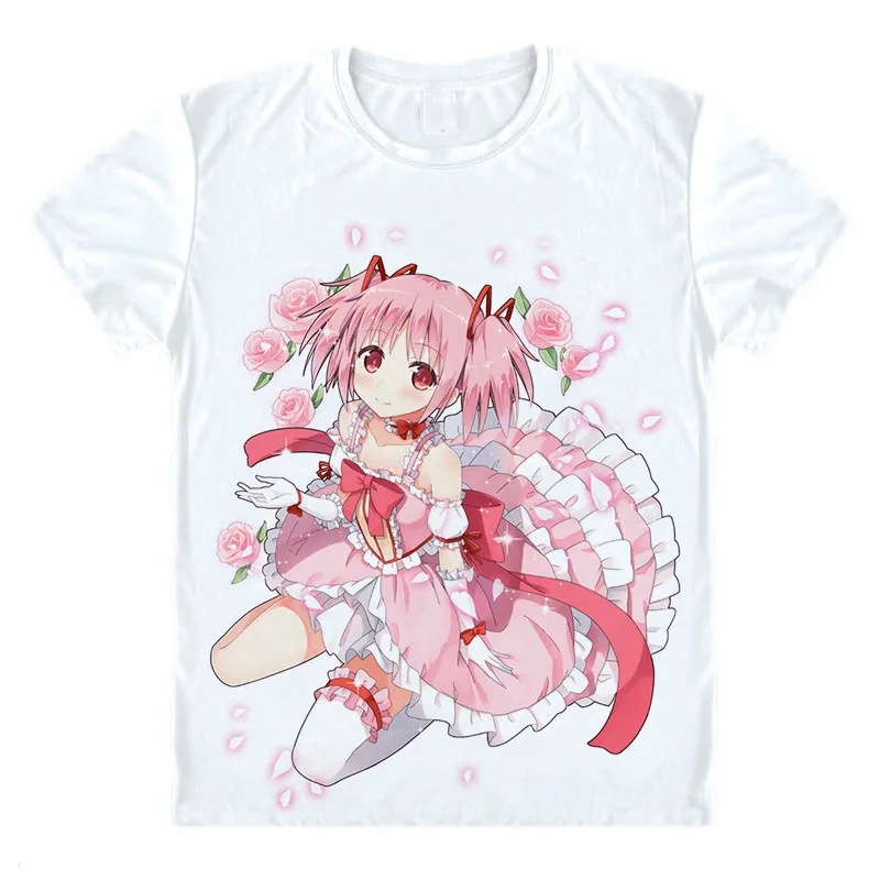 Аниме puella magi madoka magica футболка sayaka Kaname Madoka Akemi Homura Волшебная футболка с ведьмой Милая футболка подарок футболка
