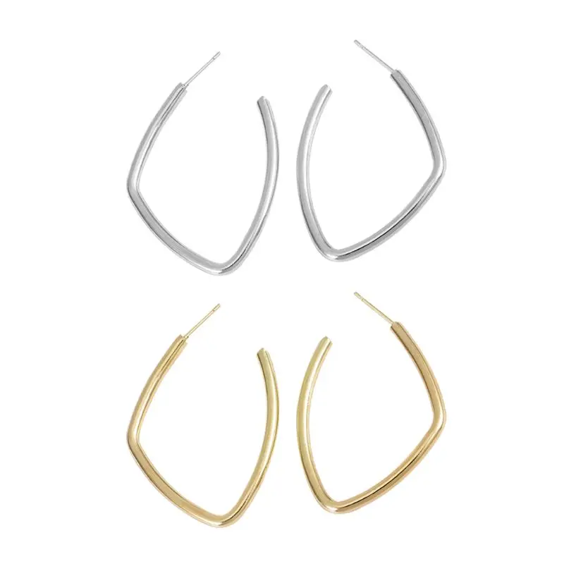 Минималистичные металлические большие Нерегулярные геометрические серьги