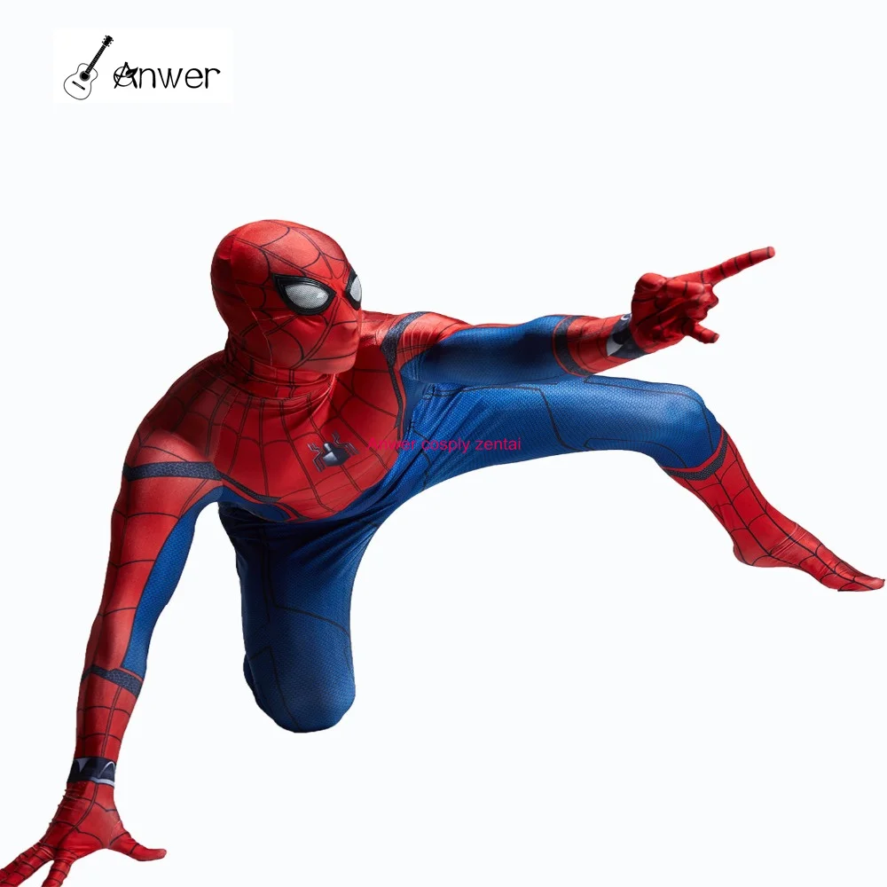 3D Spider-man Homecoming Cosplay Costume Man Spandex Lycra Spiderman Zentai Suit with Mask Halloween Party Bodysuit | Тематическая