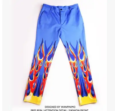 S XL! Хит! Новый осенний сценический костюм DSDJ с синим пламенем для ночного клуба