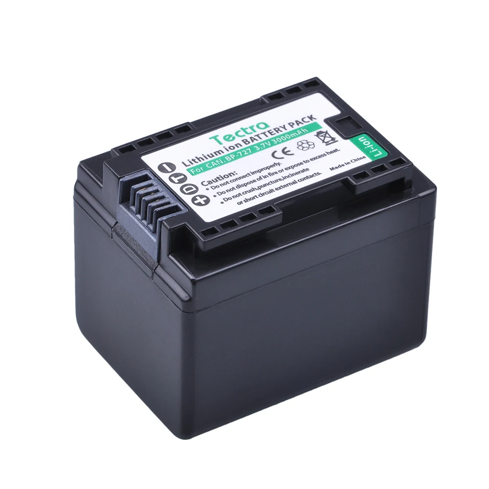 Tectra BP 727 BP727 3 шт/уп. Аккумулятор камеры для Canon фотокамера VIXIA HF M50 M500 M56 M52 M60 R30 R300 R308