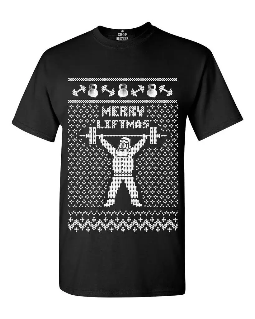 Рождественская футболка Merry Liftmas вечеринка рождественские уродливые