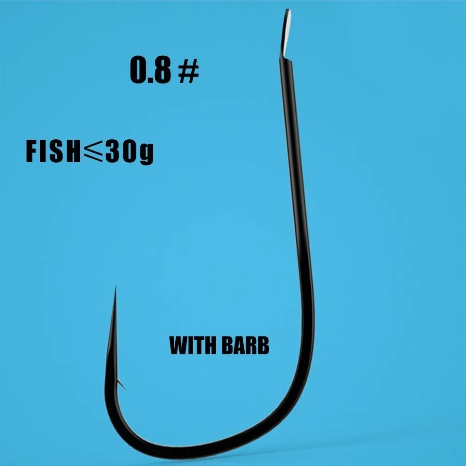 0.8barb 50pcs/ lots small fishing hooks for panfish perch trout sunfish bluegrill crucian barbed and no barb fishhook for stream fishing - Цвет: 0.8barb