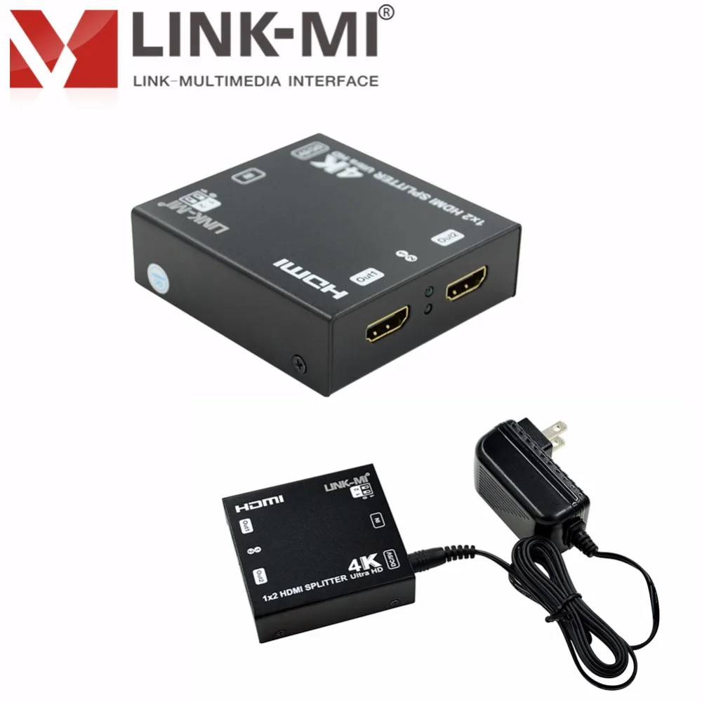 LINK MI SP01 Высокое качество 1x2 HDMI сплиттер поддерживает 3D 4Kx2K @ 60Hz (YUV 4:2:0) HDCP EDID простая