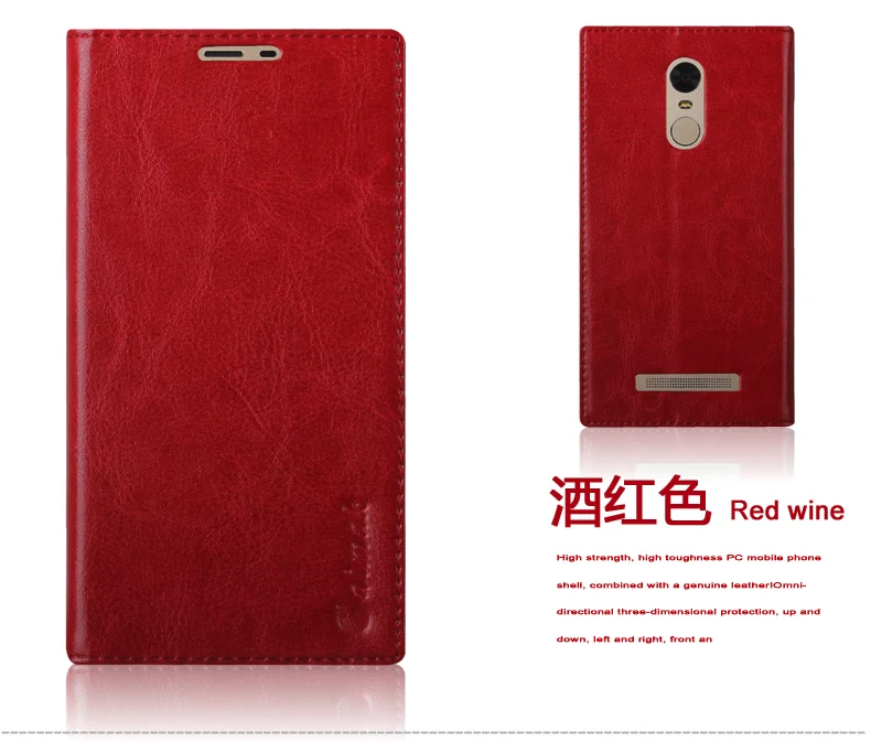 

8 Color,High Quality Genuine Natural Leather Flip Stand Case For Xiaomi Redmi Note 3 / Hongmi Note3 Luxury Mobile Phone bag Case