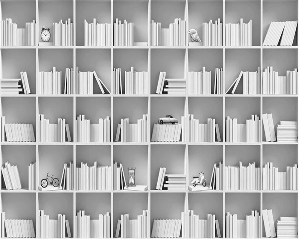 Обои на заказ Книжная библиотека книжный шкаф полка для журналов современное