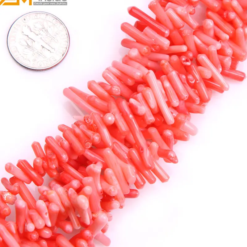 Бусины коралловые в форме натуральная палочка для изготовления ювелирных