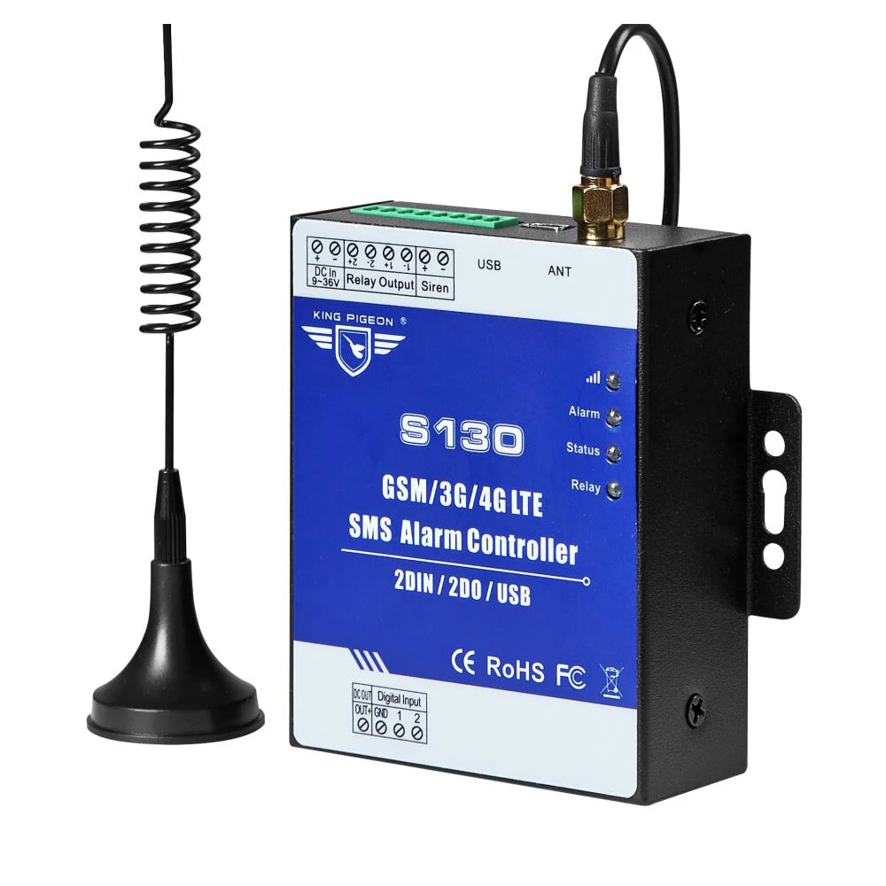 

4G LTE SMS Remote Controller Alarm 2 DIN 2 DO Wireless Monitoring System SMS IoT Solutions S130L