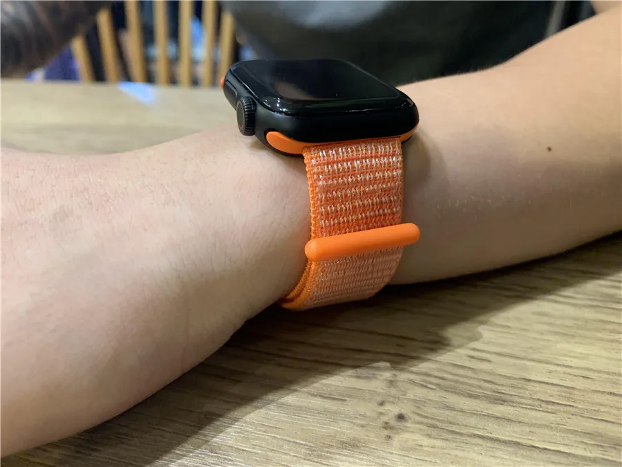 Классический лямка из нейлоновой ткани для наручных часов Apple Watch Series 4/3/2/1 влагостойкий ремешок для часов 40-44 мм ремень для наручных часов iWatch 38 42 мм Длина браслета