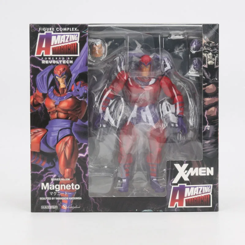 Magneto 006 box Revoltech серии Marvel Мстители Endgame Железный человек паук яд Росомаха Капитан Америка Магнето фигурка модель игрушки - Цвет: Magneto 006 box