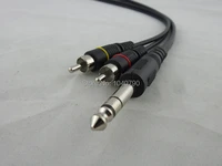 free shipping rca plugs three core 6 56 356 3 stereo to double lotus rca audio line 1m 3 2ft