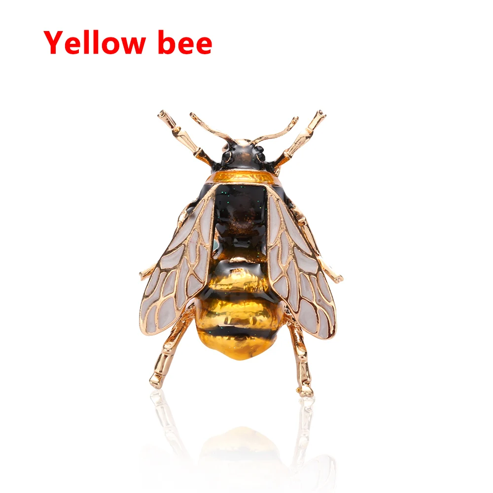 Yellow bee 1 шт унисекс насекомое металлическая брошь стиль винтаж пчела броши для женщин и мужчин ювелирные изделия маленькие Bumblebee значки модные ювелирные изделия - Окраска металла: Yellow bee