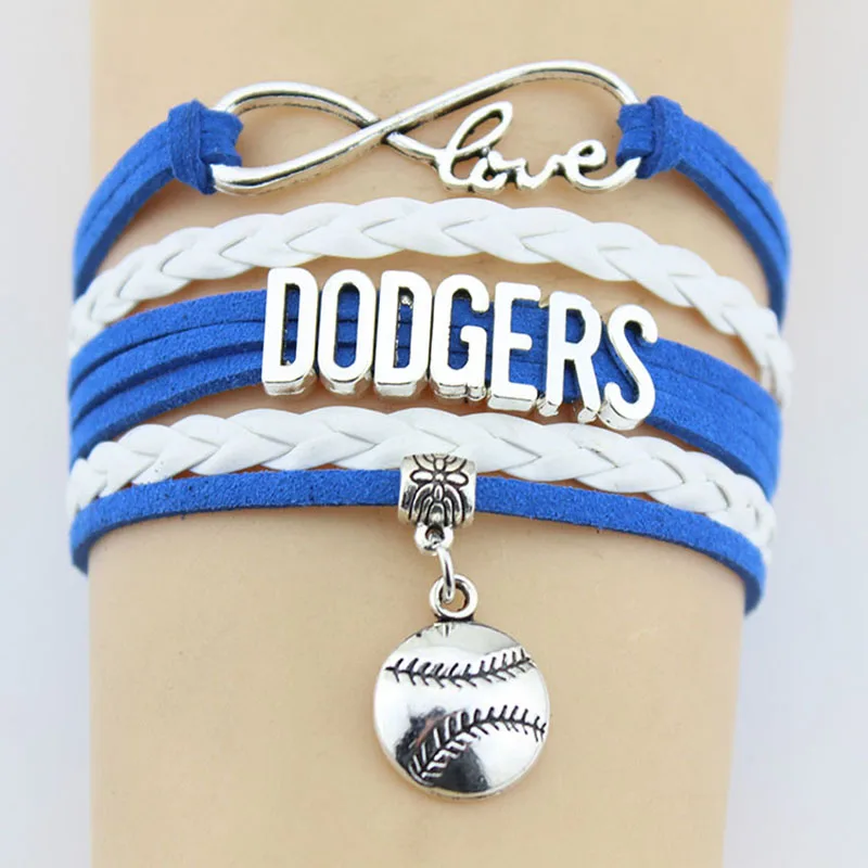 Прямая поставка бейсбольный браслет Infinity Love Dodgers спортивный командный ручной