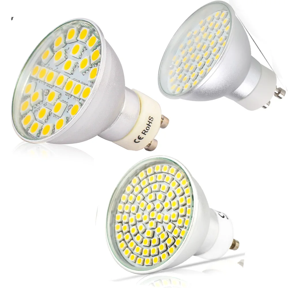 GU10 светодиодный Светодиодная лампа 4 Вт 5 W 5W AC 195 240v Точечный светильник 29 48 80 шт. SMD