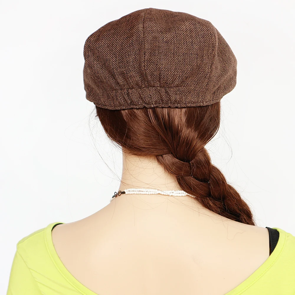 Весна и лето тонкие льняные кепка газетчика берет с козырьком из дышащего