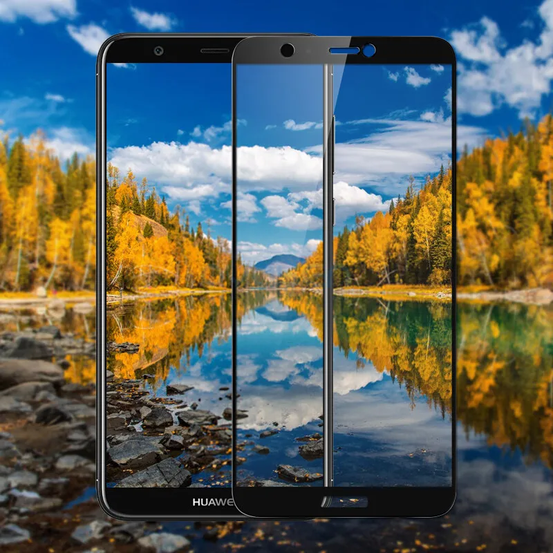 Полное покрытие закаленное стекло для Huawei P Smart FIG-LX1 5 65 дюймов 9H Взрывозащищенный