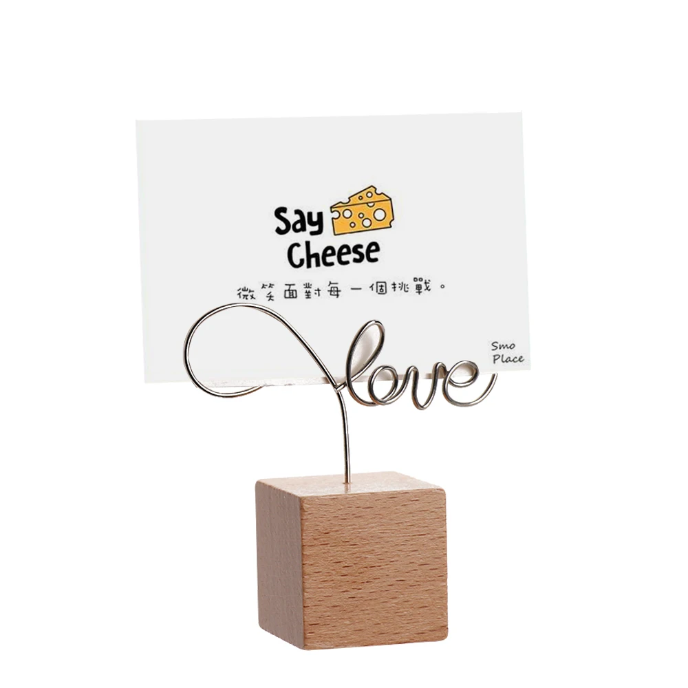 Креативный квадратный деревянный железный зажим для фото Памятка имя карты