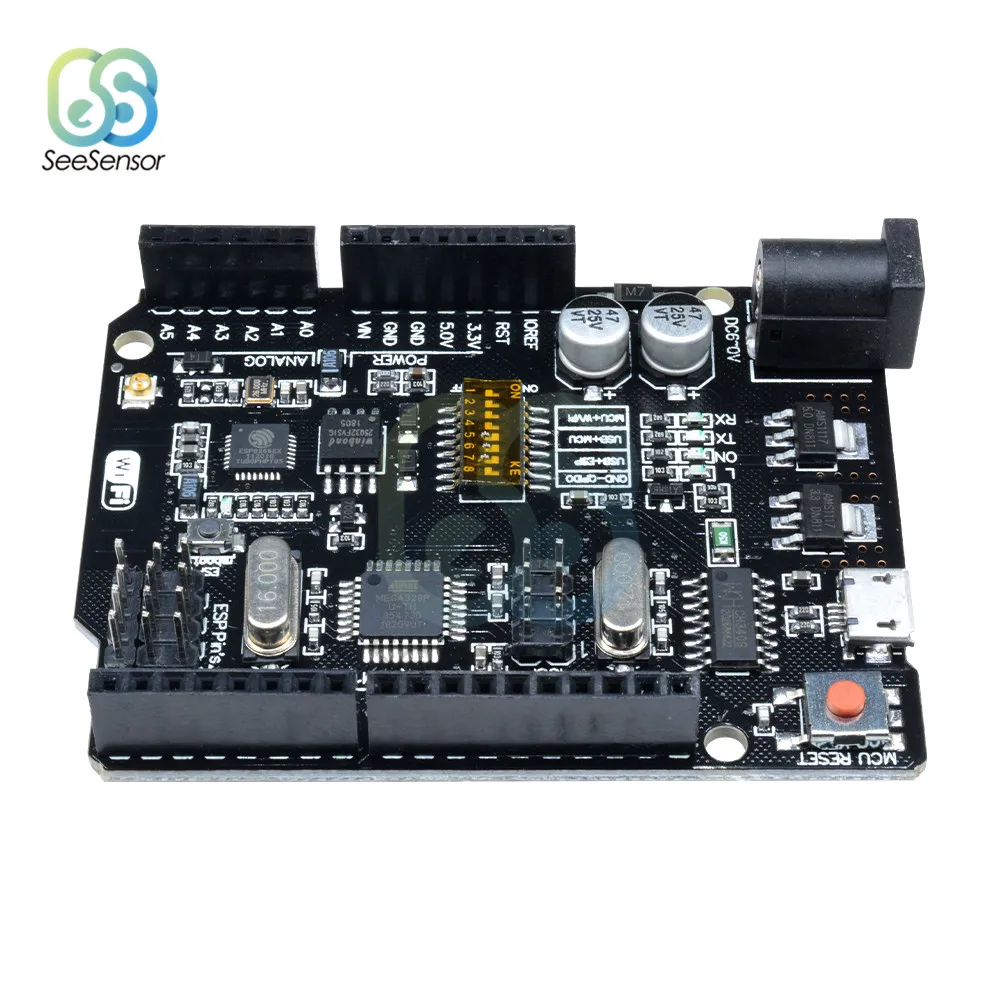 WiFi UNO R3 ATmega328P ESP8266 (32 Мб памяти) USB TTL CH340G основная плата для Arduino NodeMCU|Детали и
