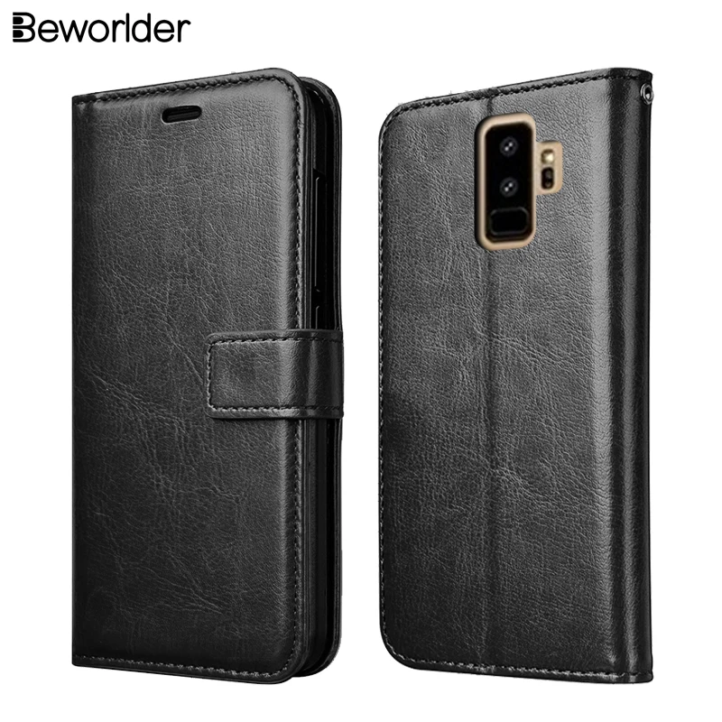 Beworlder For Samsung S9 Case Wallet Stand Card Slot Photo Frame Flip Luxury Phone Cover Galaxy PU Leather | Мобильные телефоны и