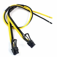 5pcs dual pci e graphic video card 8pin 62pin diy splitter power cable cord for bitcoin litecoin rig miner 12awg18awg