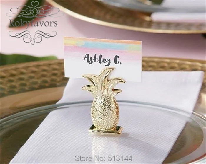 Бесплатная доставка 12 шт. держатель для карт в виде золотого ананаса свадебные