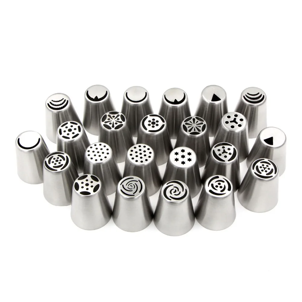 

23Pcs/Lot New Arrivals Stainless Steel Cake Tools Form For Baking Silicone Molds Stands Nozzle Piping Spray Decoration Cakes