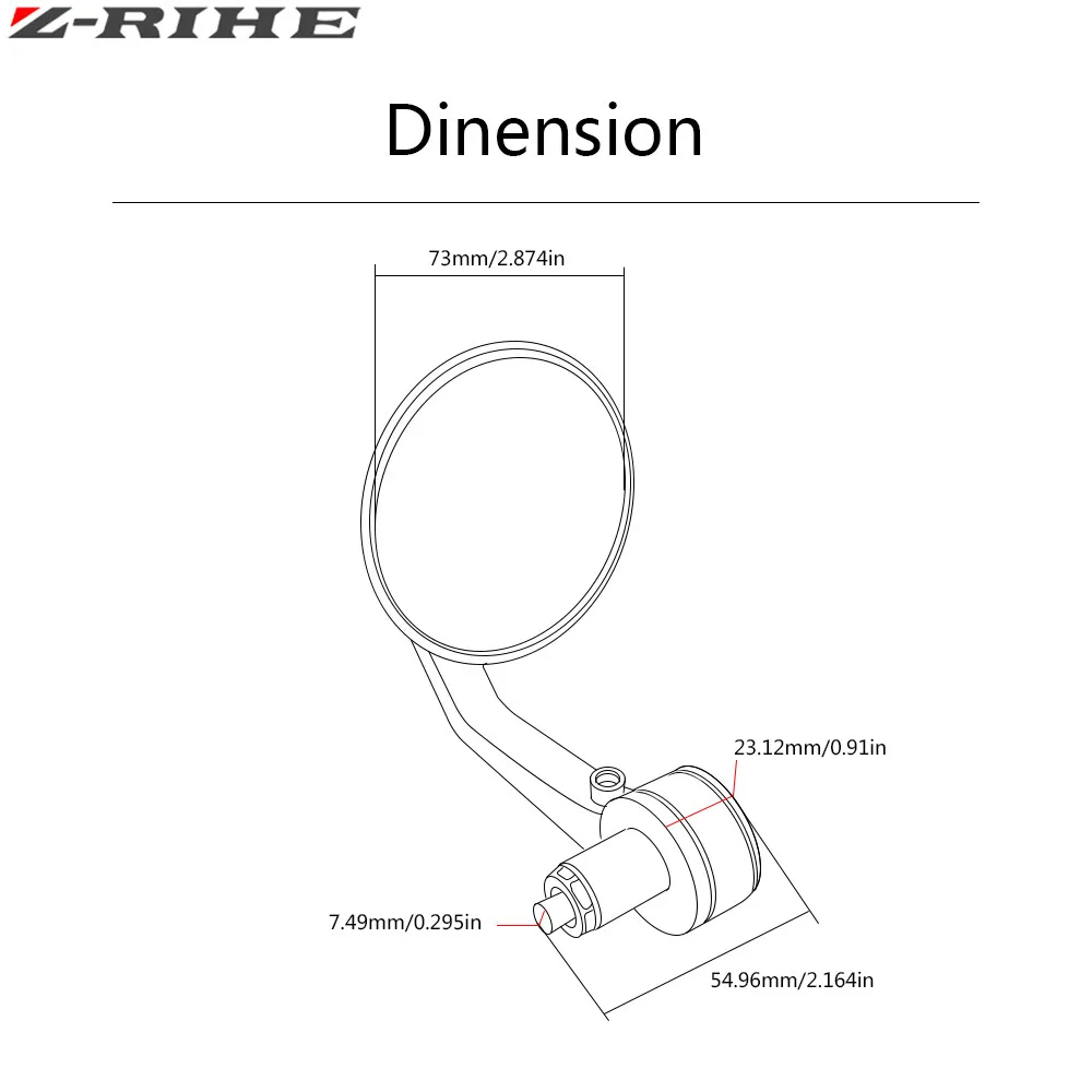 ZRIHE 7/8 &quotкруглые зеркала заднего вида для мотоцикла мотоциклетные ручки Задние