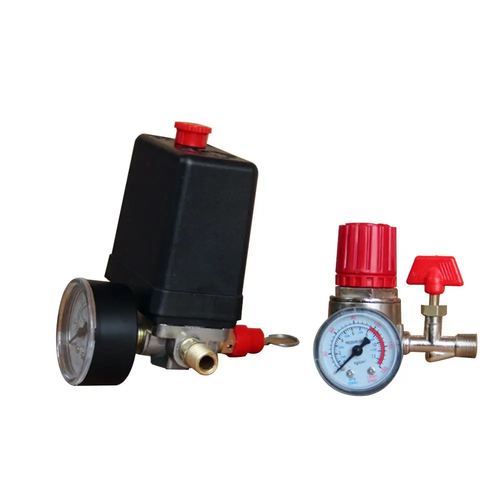 Adjustable 220V 16A Air Compressor Pressure Switch Control Air Regulator Valve Compressor with Gauge
